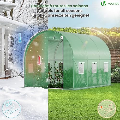 VOUNOT® Polytunnel Greenhouse 3x2x2m 6m² Poly Tunnels Gardening Walk In Pollytunnel Tent with Steel Frame - 3