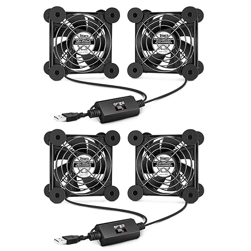 Vista 27 de iPower Ventilador de enfriamiento silencioso Ventilador de carcasa USB dual de 4.724 in con controlador de velocidad para receptor