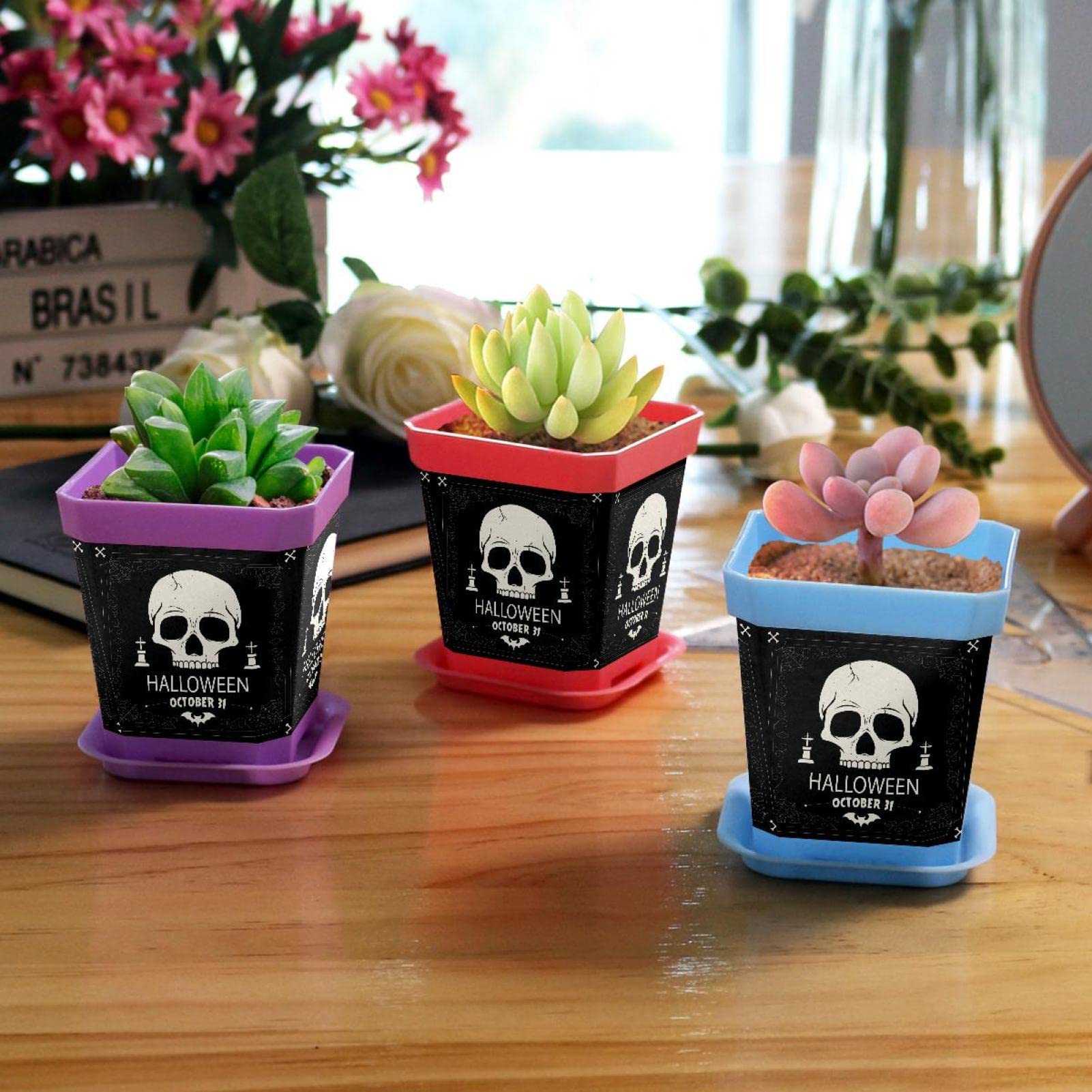 Vaso Per Piante A Forma Di Teschio In Resina: Decorazione Gotica Per Halloween, Festa O Arredamento Dark