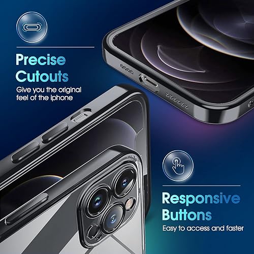 Miniatura 4 de Supdeal Funda transparente para iPhone 12 Pro Max, No se pone amarillenta Protección de cámara Prueba de caída de grado militar Funda protectora