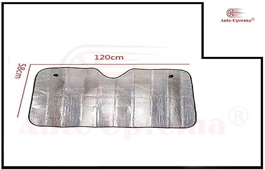 SW Car Front Silver Sunshade Foil Curtain Foldable Car Sunshades for Front/Rear Windshield Material: Aluminium Foil ( Universal Fit )