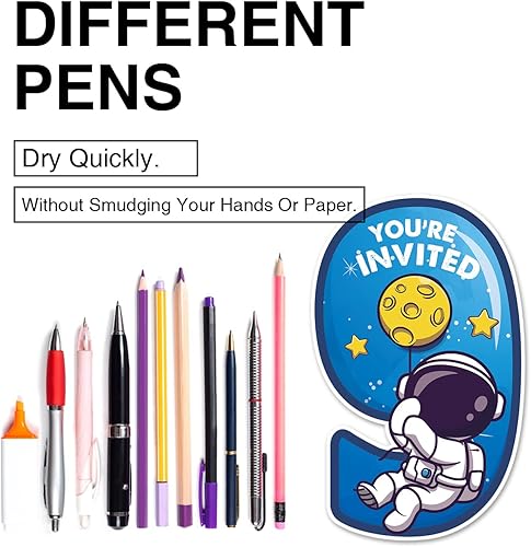 Miniatura 9 de Invitaciones de fiesta de videojuegos con sobres, juego de 20 invitaciones en forma de astronauta, invitaciones de cumpleaños, baby shower, fiesta,