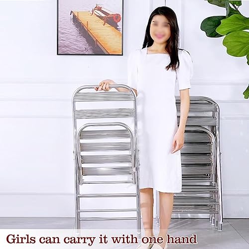 Miniatura 7 de 2 sillas plegables de acero inoxidable 304, sillas de césped plegables, sillas portátiles para adultos, ahorra espacio, para eventos, oficina, boda,