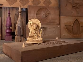 Amazon.co.jp: 極小仏 歓喜天 単身坐像 5.8cm（木製：ツゲ 金泥