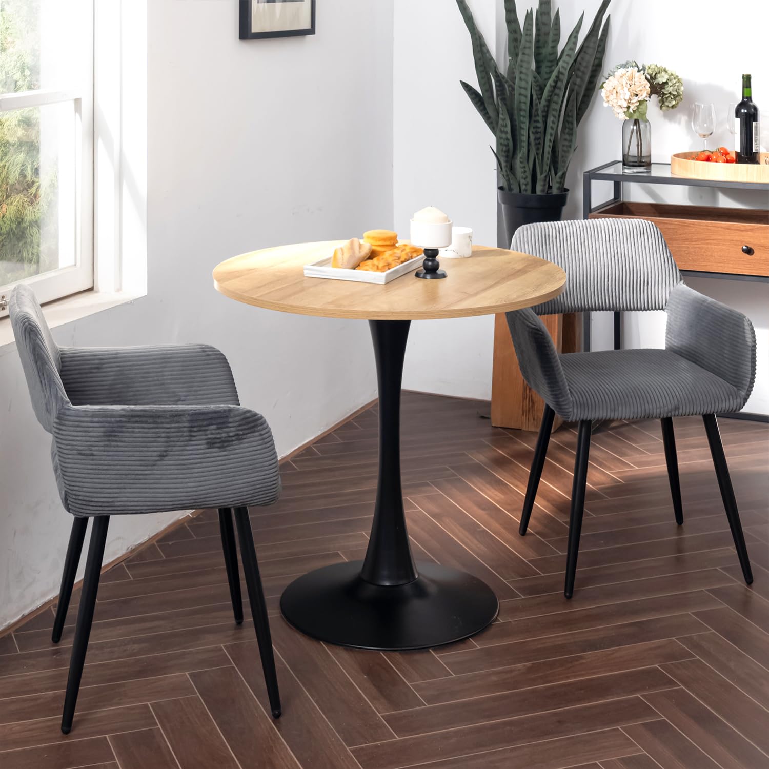 Set di 2 sedie per sala da pranzo scandinave, grigio