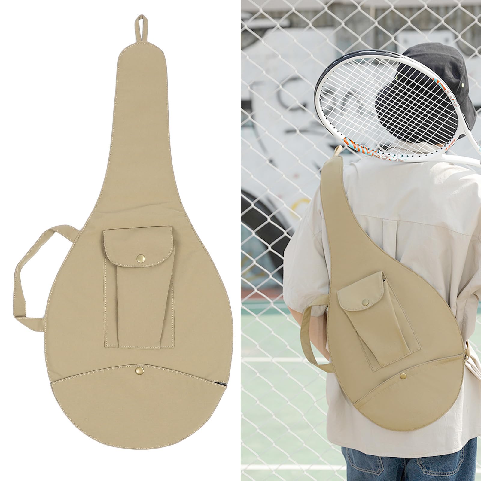 Copri racchetta da tennis unisex Borsa per racchetta da tennis singola con tracolla regolabile in tela