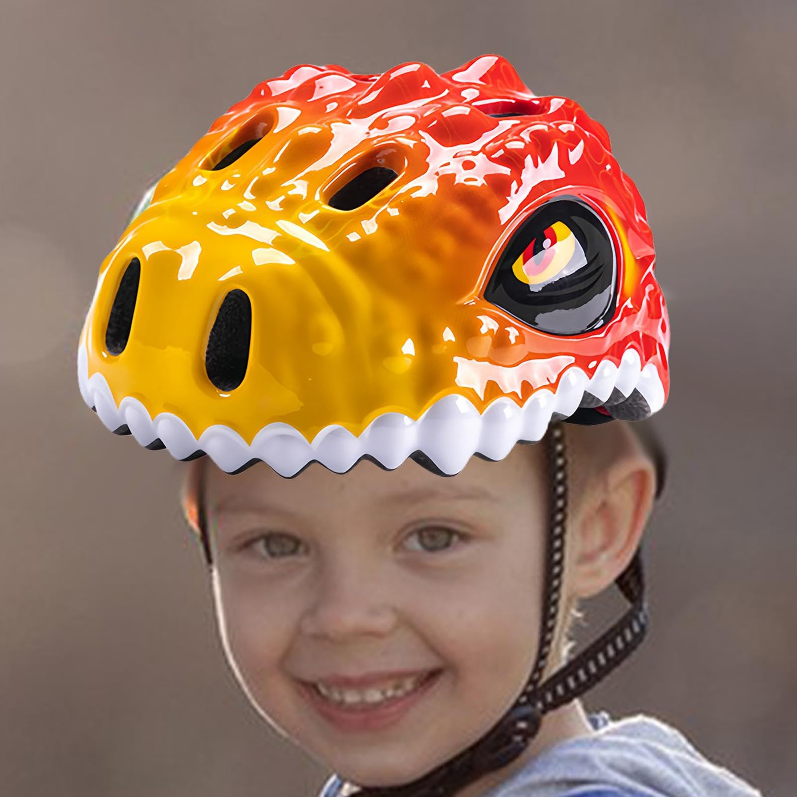 Casco da bici per bambini,Casco da bici per bambini, Casco multisport Dinosaur Casco da bicicletta per ragazzi, Casco da bici per ragazzi Casco da scooter traspirante per scooter Ciclismo