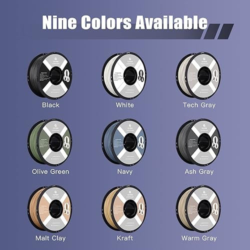 Miniatura 8 de R QIDI TECHNOLOGY Filamento de ácido poliláctico mate de 0.069 pulgadas, filamento de impresora 3D PLA Rapido mate, carrete de 2.2 libras, adecuado
