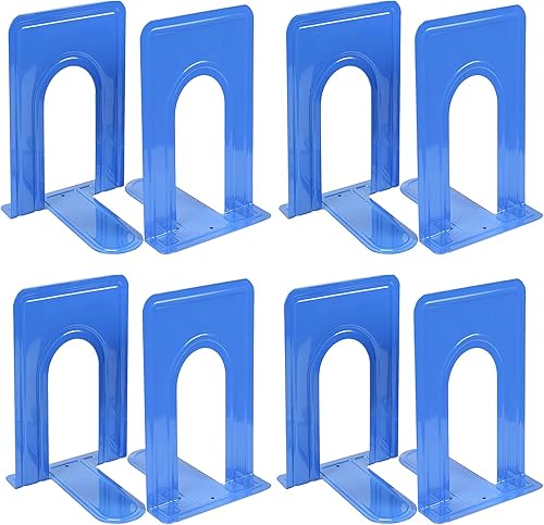Extremos metálicos para libros de oficina y hogar, estante decorativo para el hogar, extremos de libro para libros pesados, películasCD, color azul,