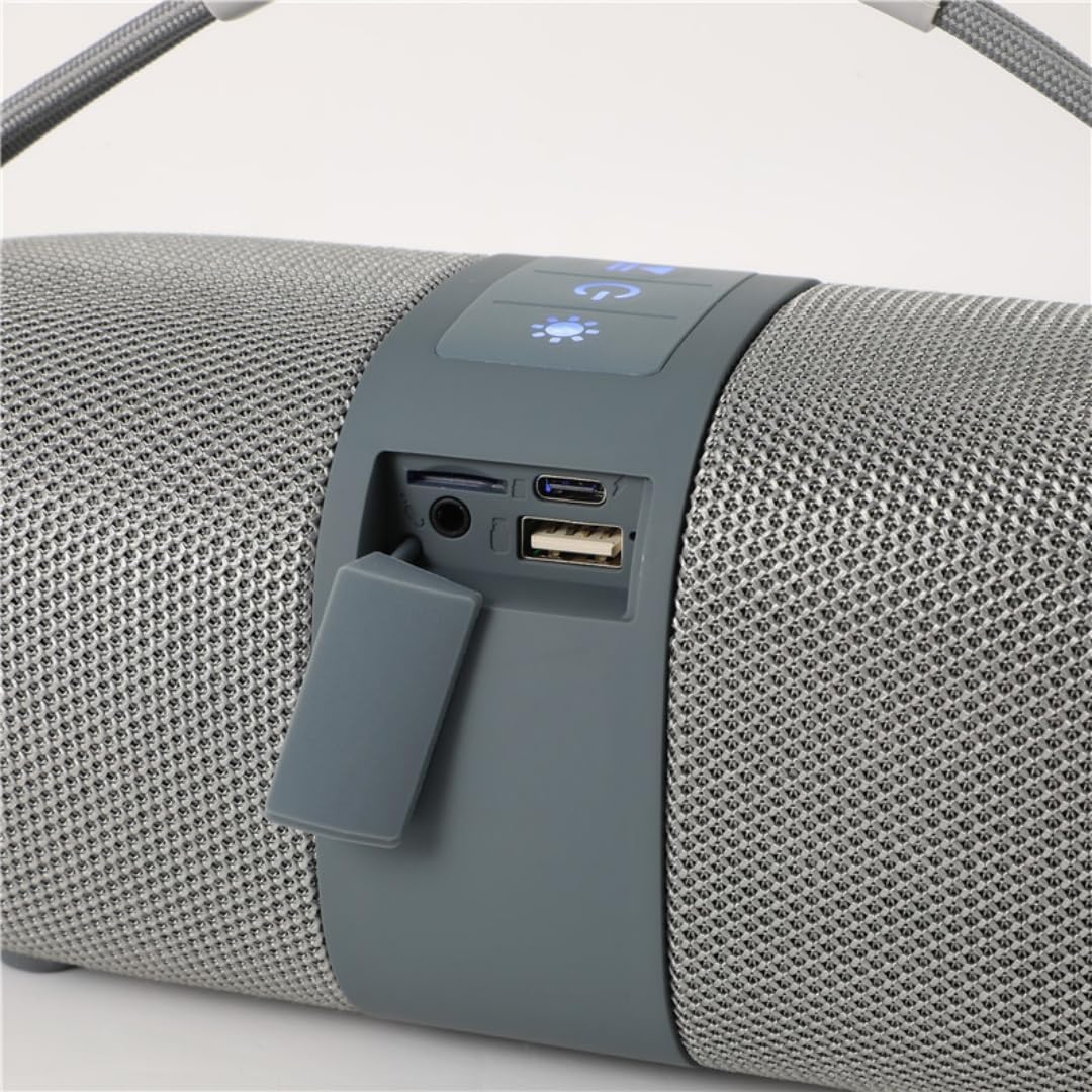 waterproof Bluetooth speaker USB port close-up