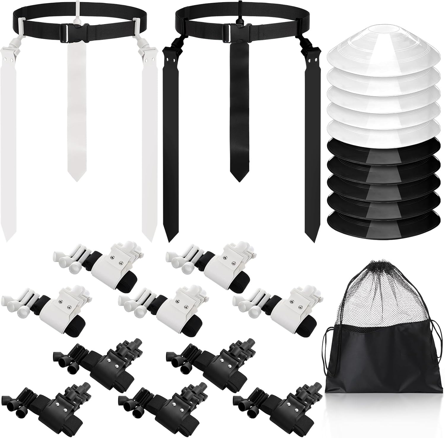 Wettarn 10/16 Player Flag Football Belts Adjustable Flag Football Set with Cones Bag for Youth Adults Kids Training Sport