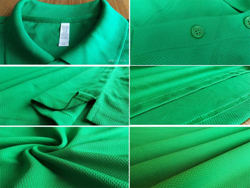 FOURSTEEDS Mens Sport Wear Front Button Polo Shorts Sleeve Sport Wick Solid Shirts