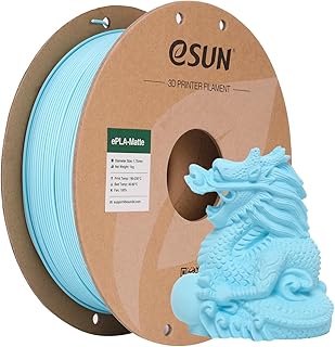 eSUN Actualizado PLA Mate Filamento 1.75mm, Impresora 3D Filamento PLA Mate, Color Sin Brillo, Textura Esmerilada, 1KG Carrete (2.2 LBS) para Filamento de Impresión 3D, Azul Claro Mate
