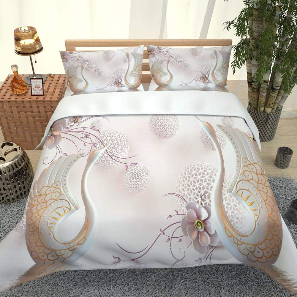 Zhdxdp シングル羽毛布団カバーセット男の子 白 動物 植物 240 キッズ寝具セット ジュニア 幼児 ベビーベッド羽毛布団カバーと枕カバー Cm 2 送料0円 X