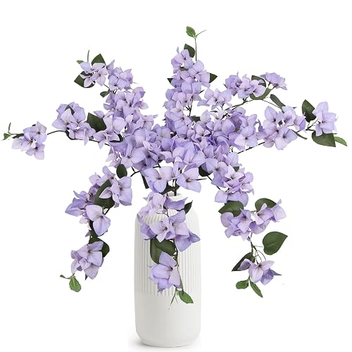 Lilac Flowers Artificial Bougainvillea 8 PCS Realistic Faux Bougainvillea Light
