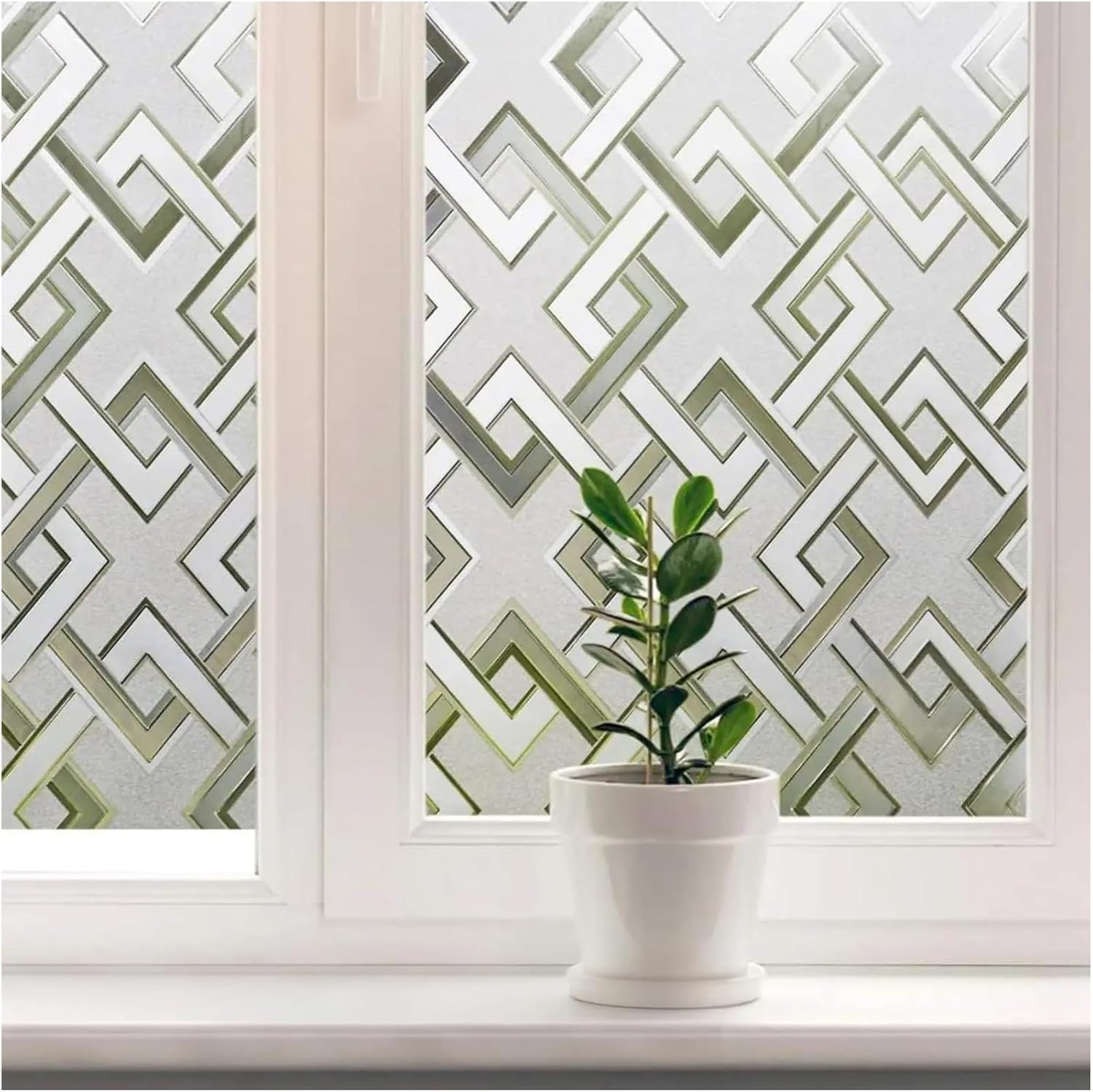 Window Film Privacy 3D No Glue Glass Sticker Rhombus Pattern for Door Bathroom livingroom Office for Room(50x300.0cm)