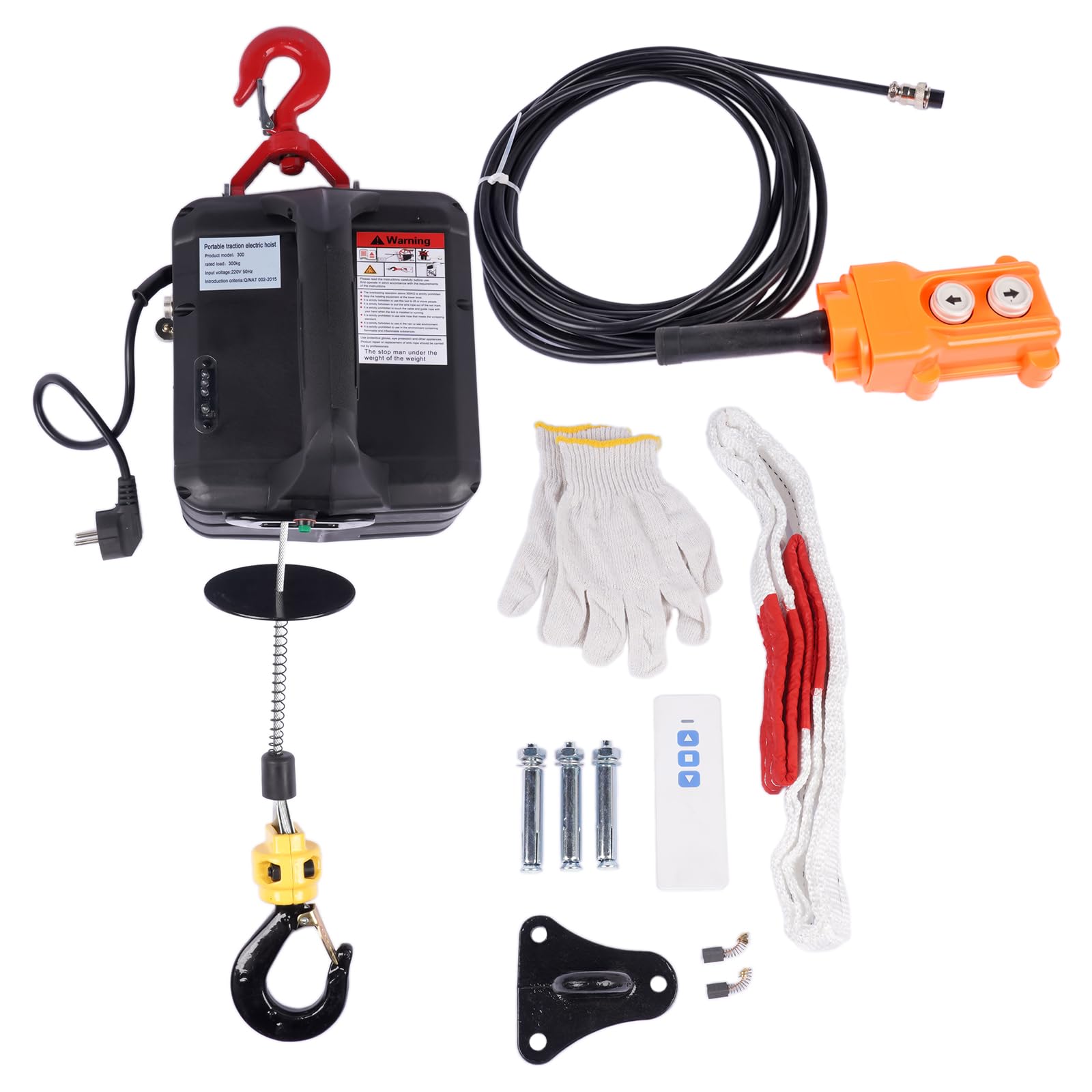 3 in 1 Paranco elettrico 1500W 500KG Argano Elettrico Portatile con finecorsa a infrarossi migliorato per Garage Magazzini Costruzione Domestica Hopzty
