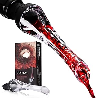 CORKAS Wine Aerator, Premium Red Wine Air Aerator, 2-in-1 Wine Pourer Aerator and Decanter Spout for Aerating Wine Instantly, Wine Accessories Gift for Wine Lovers, No-Drip or Spill