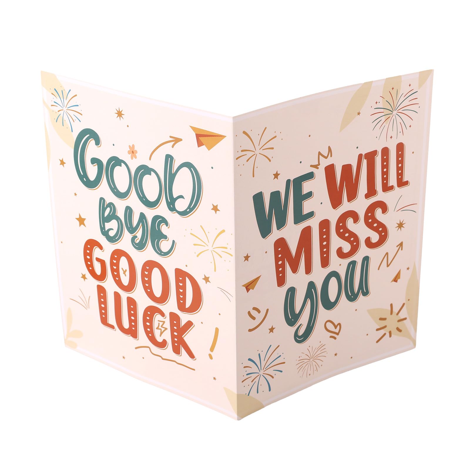 Jumbo Farewell Greeting Card, 15.75x10.63 Inch Funny Large We Will Miss You Card with Envelope for Colleague Friends Retirement Going Away Gift (Light Yellow