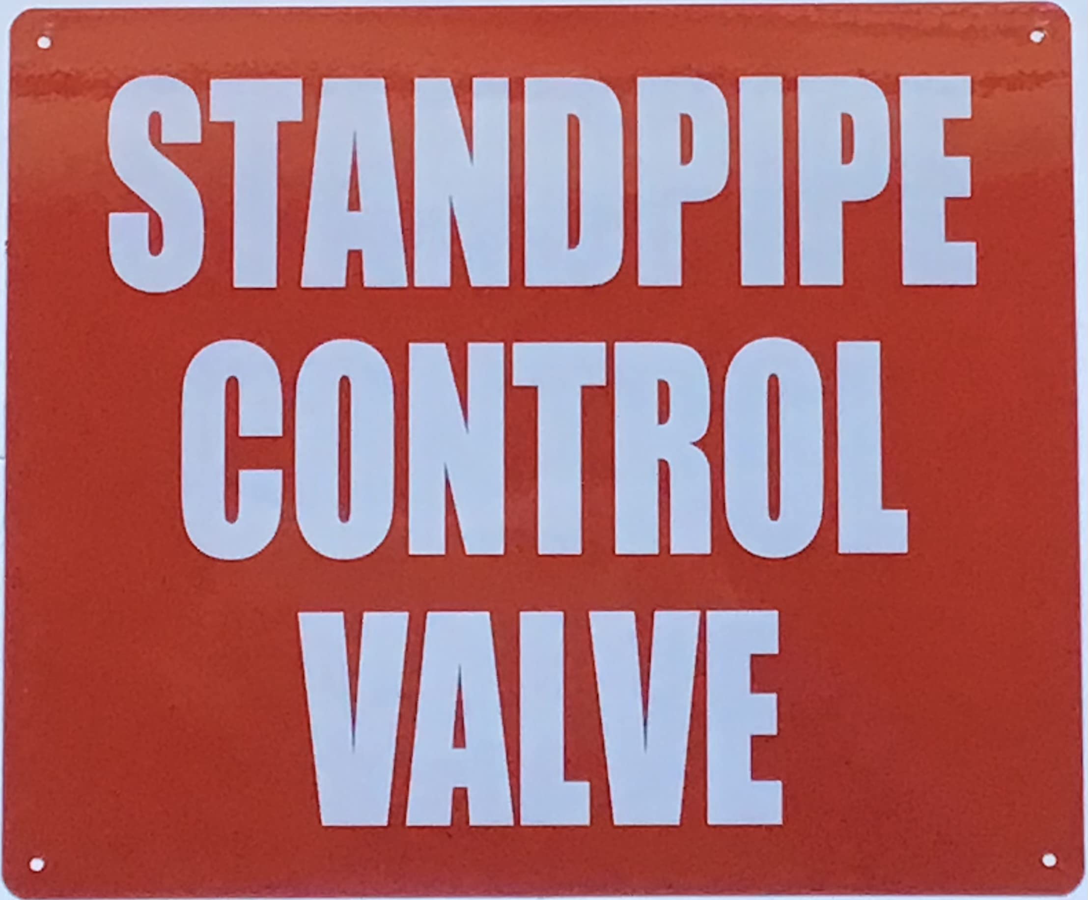 STANDPIPE CONTROL VALVE SIGN (REFLECTIVE, ALUMINIUM, RED BACKROUND, 10X12 INCH)