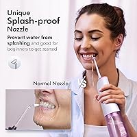 Vista 17 de Demita Irrigador dental inalámbrico para dientes, 10.1 fl oz, 3 modos, 5 puntas de chorro, púa eléctrica portátil para adultos, kit de limpieza
