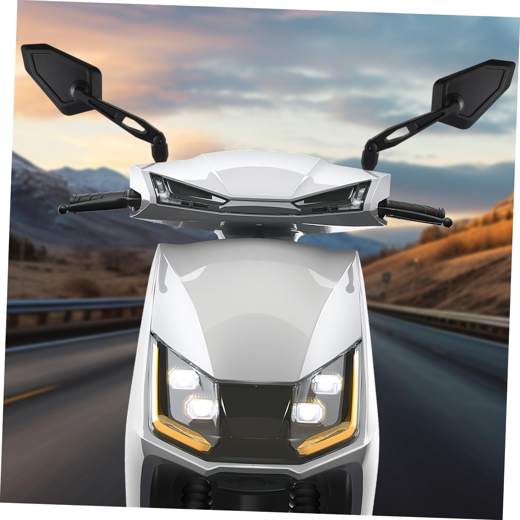 Rétroviseurs pour Moto Réglables sur Guidon Design Polygonal Miroir Clair
