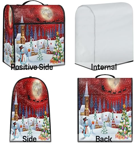 Miniatura 6 de Funda para mezclador de cocina de Navidad compatible con 6-8 cuartos de galón, cubierta para batidora de pie para cabezal inclinable y recipiente de