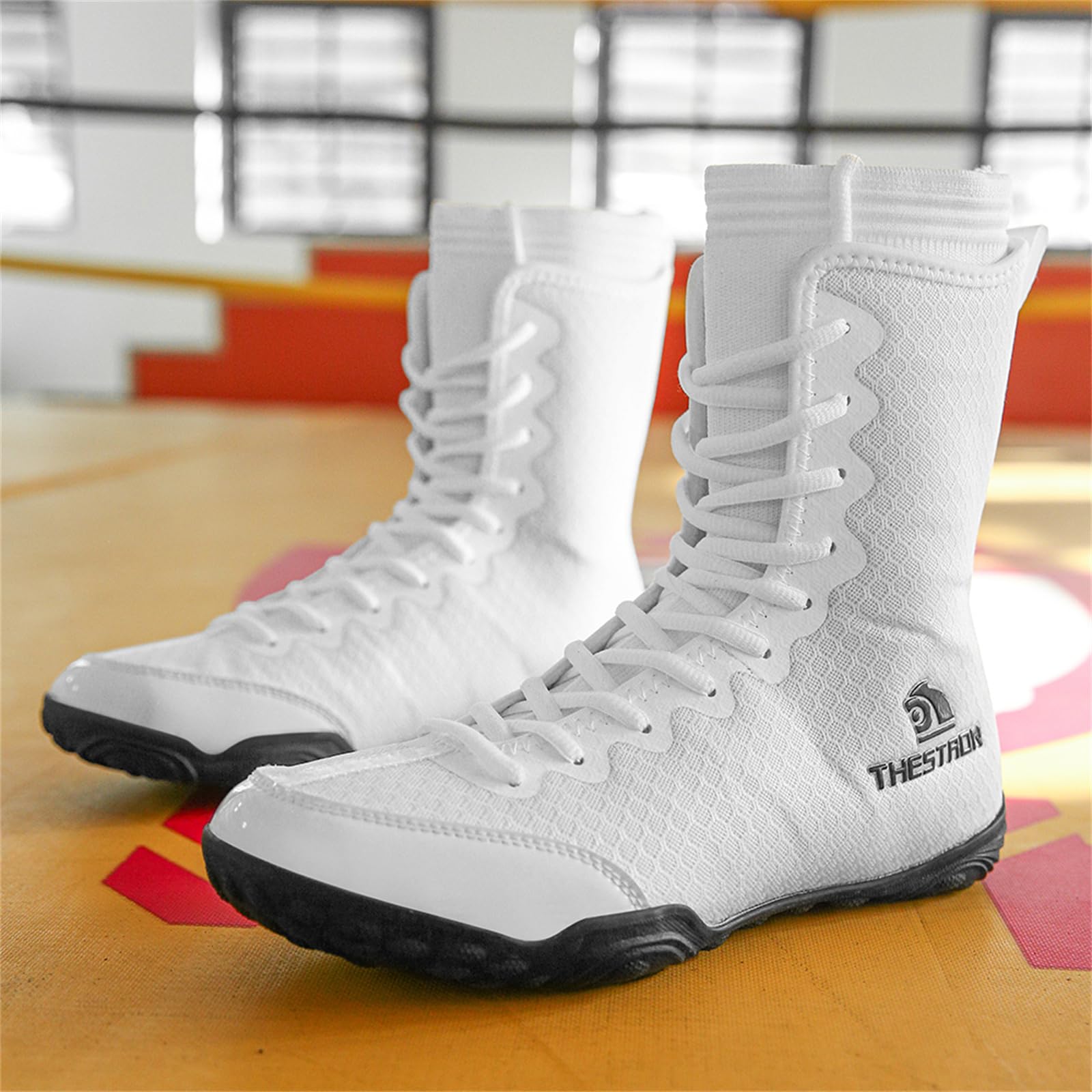 Zapatos De Boxeo Hombre, Botas De Lucha Libre Botas Antideslizantes para Entrenamiento Cruzado En Interiores Botas Deportivas Ligeras