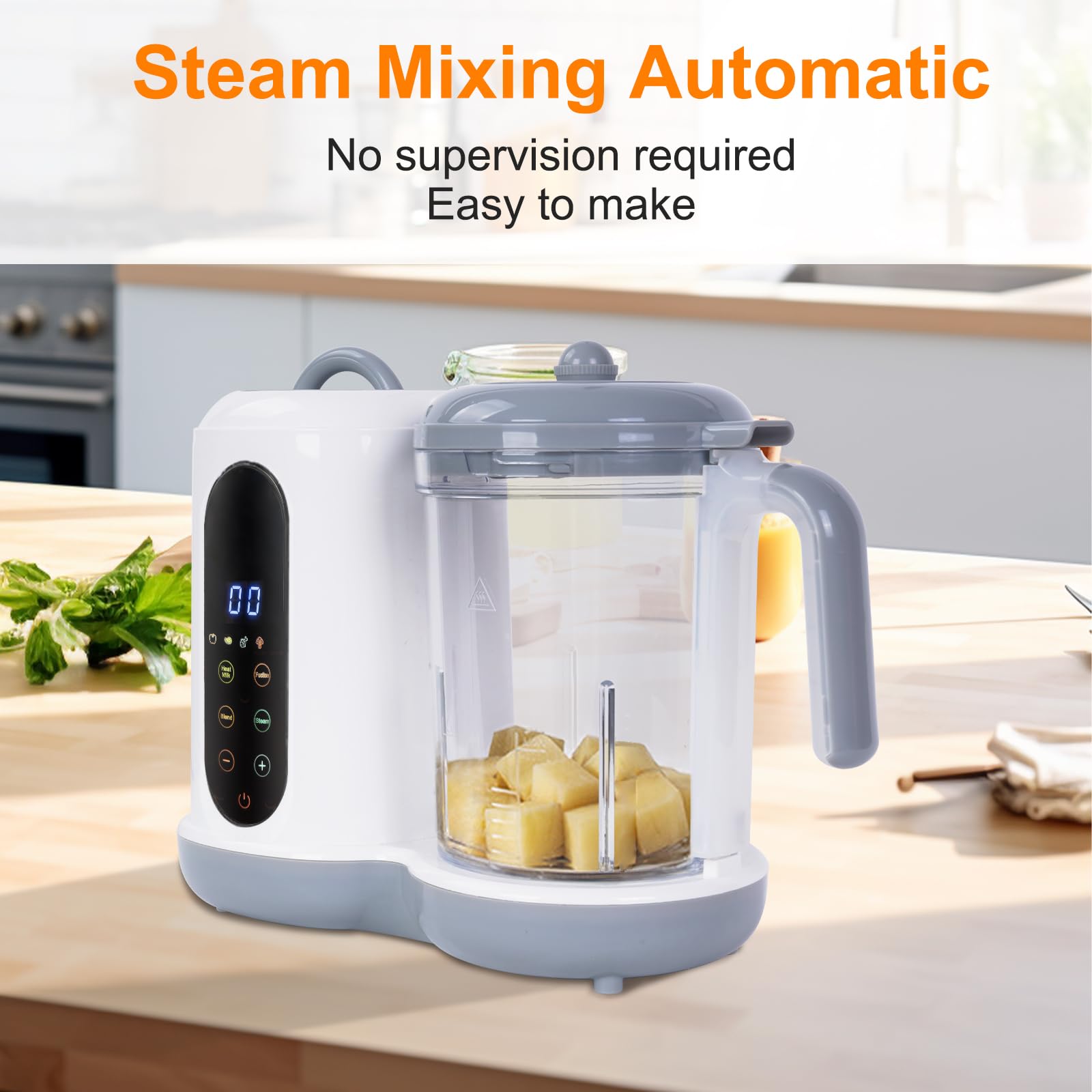 Robot Bébé 4 en 1 Mixeur-Cuiseur, Cuisson Vapeur, Diversification alimentaire Multifonctions, Robot Cuiseur Mixeur Bébé