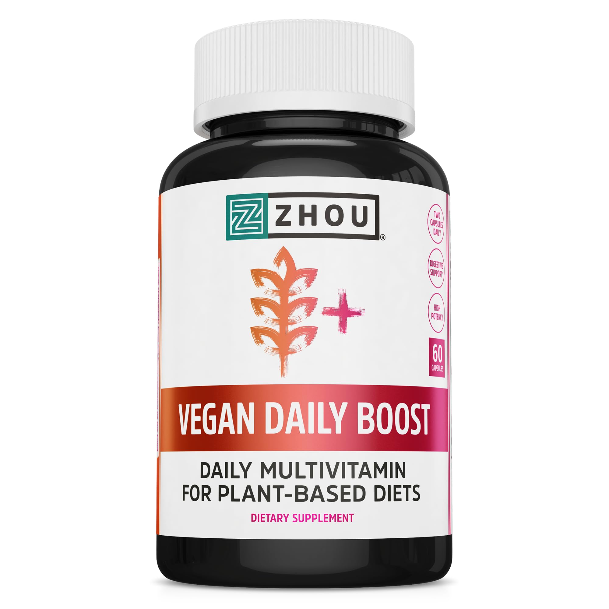 Vegan Multivitamin for Women & Men, Daily Vegan Supplement, Essential Multi Vitamin with Iron & Zinc for Energy, Vitality, Immune Support, & Whole Body Health - 60 Veg Caps