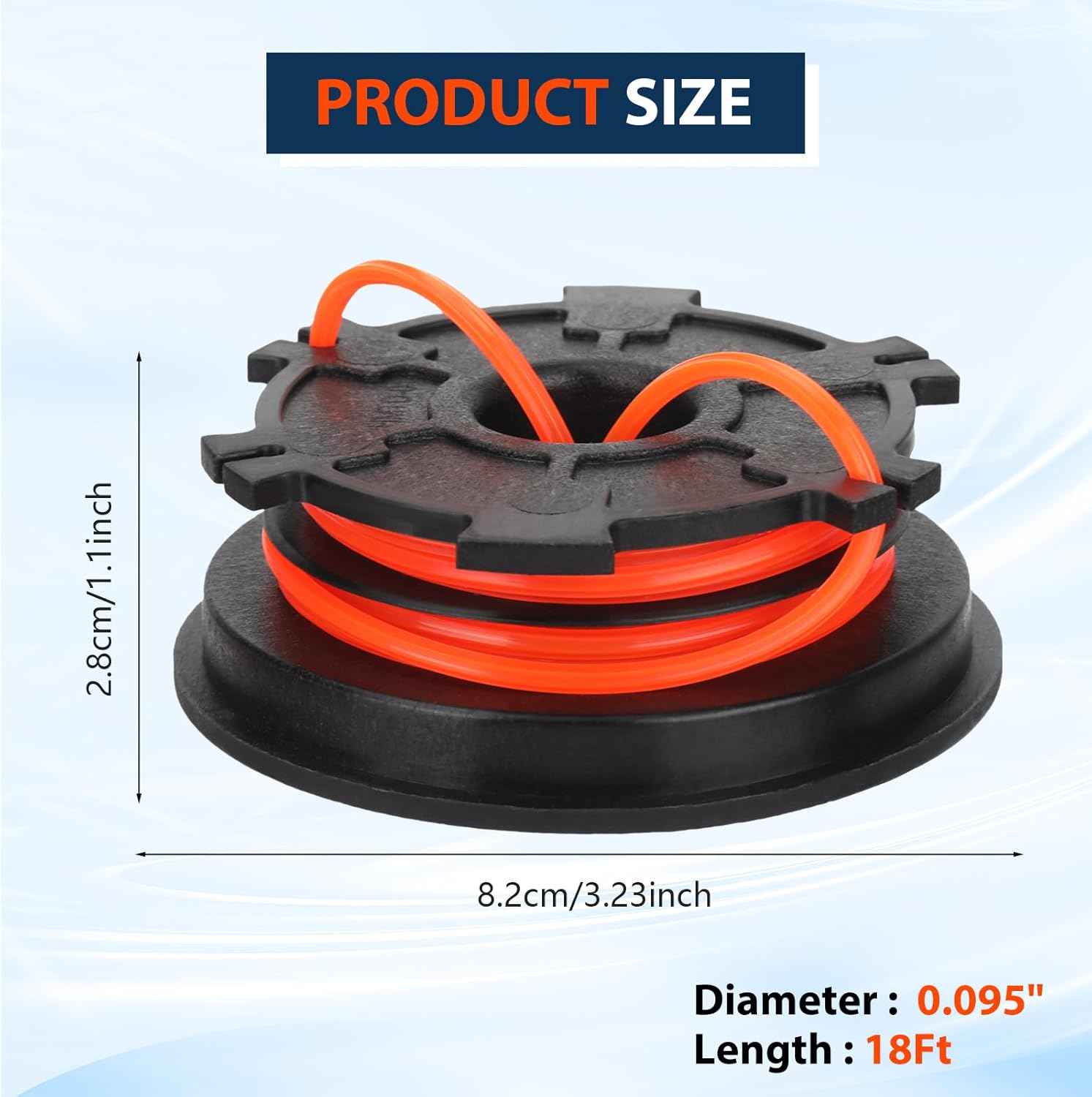 753-1156 Line Assembly 0.095" 18Ft Compatible with MTD MPN 791-180120 753-1223 953-1156 753-1156 753-06707 49U1341L063 Troy-Bilt Remington Trimmer, Replacement Round Line Cartridge (4Pack)