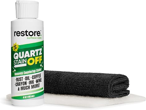 Quartz Stain Off Quartz Countertop Stain Remover Cream & Deep Cleaner | Removes Coffee, Water, Grease & Food Stains | Non-Abrasive, Scratch-Free