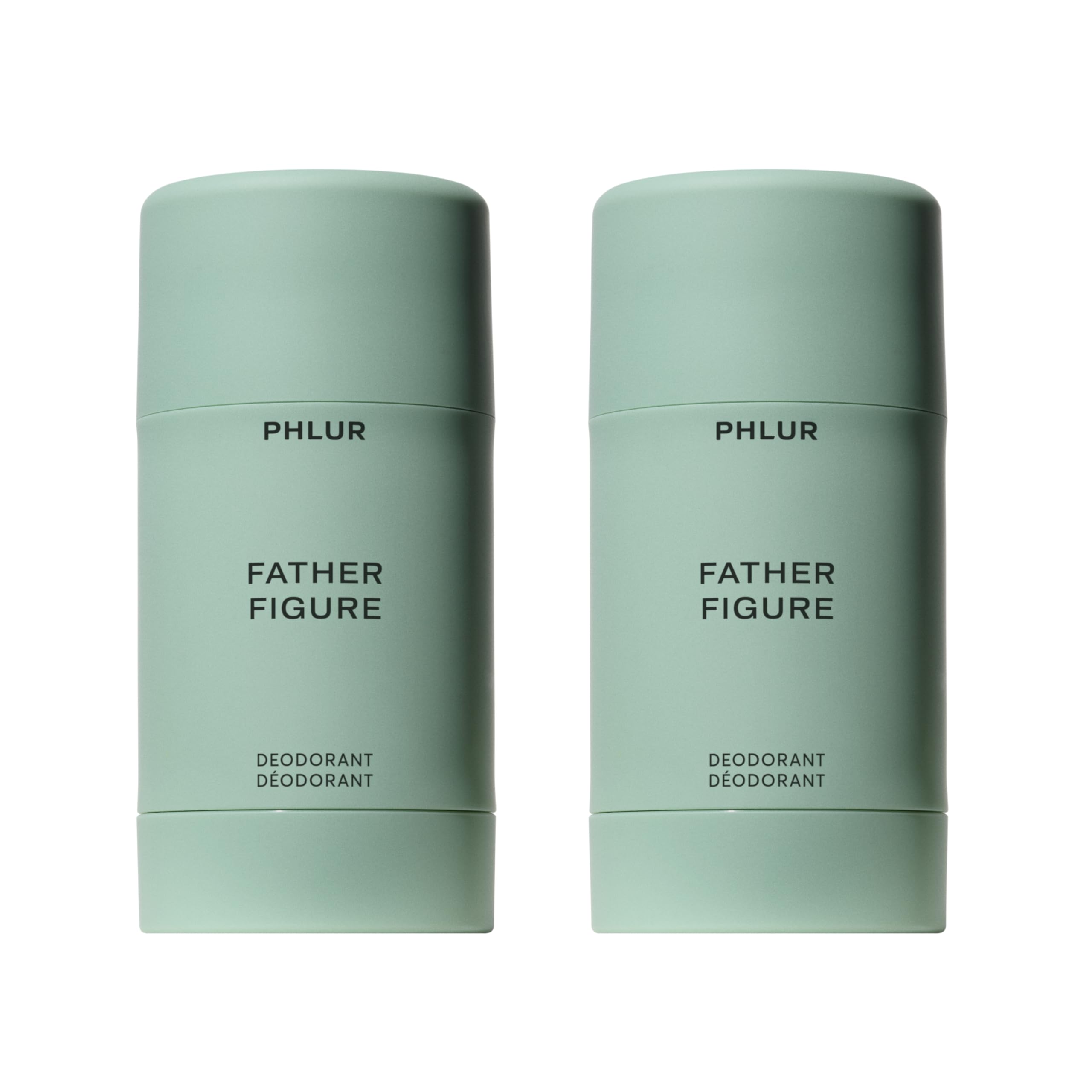 PHLUR Father Figure Deodorant Duo - Natural 48 Hour Odor Protection - Baking Soda Free & Aluminum Free Deodorant with Salicylic Acid, Arrowroot Powder