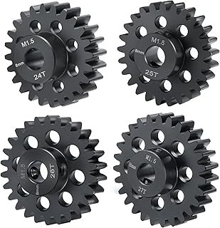 BRKRC 24T 25T 26T 27T Mod 1.5 Hardened 40CR Steel Pinion Gear Set 8mm Bore for 1:5 X Maxx 6S / X Maxx 8S / XRT 1/6 8S Monster 4WD Truck Upgrades