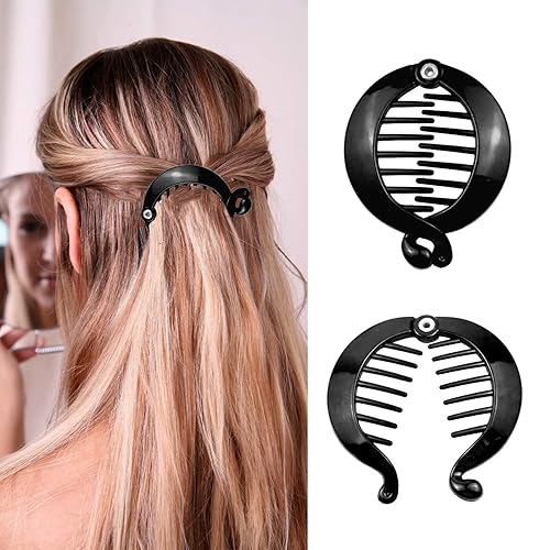 Miniatura 5 de 18 piezas de accesorios clásicos de plástico para el cabello lateral con pinzas para cola de caballo para mujeres y niñas, pinzas de pelo de plátano