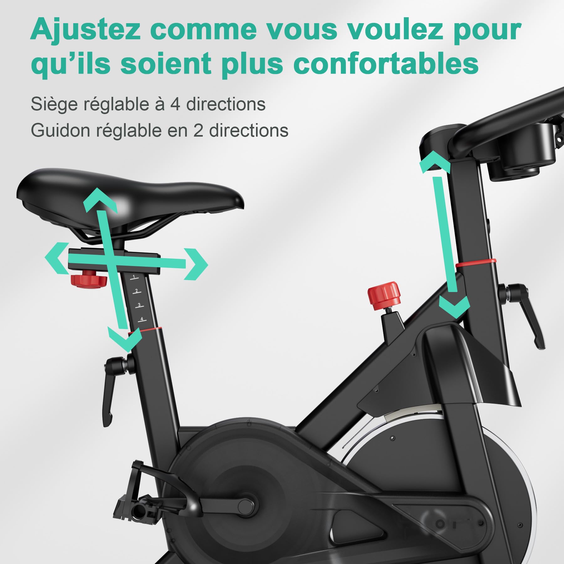 Vélo d'Appartement 32 Niveaux de Résistance avec APP, Charge Maximale 136 kg