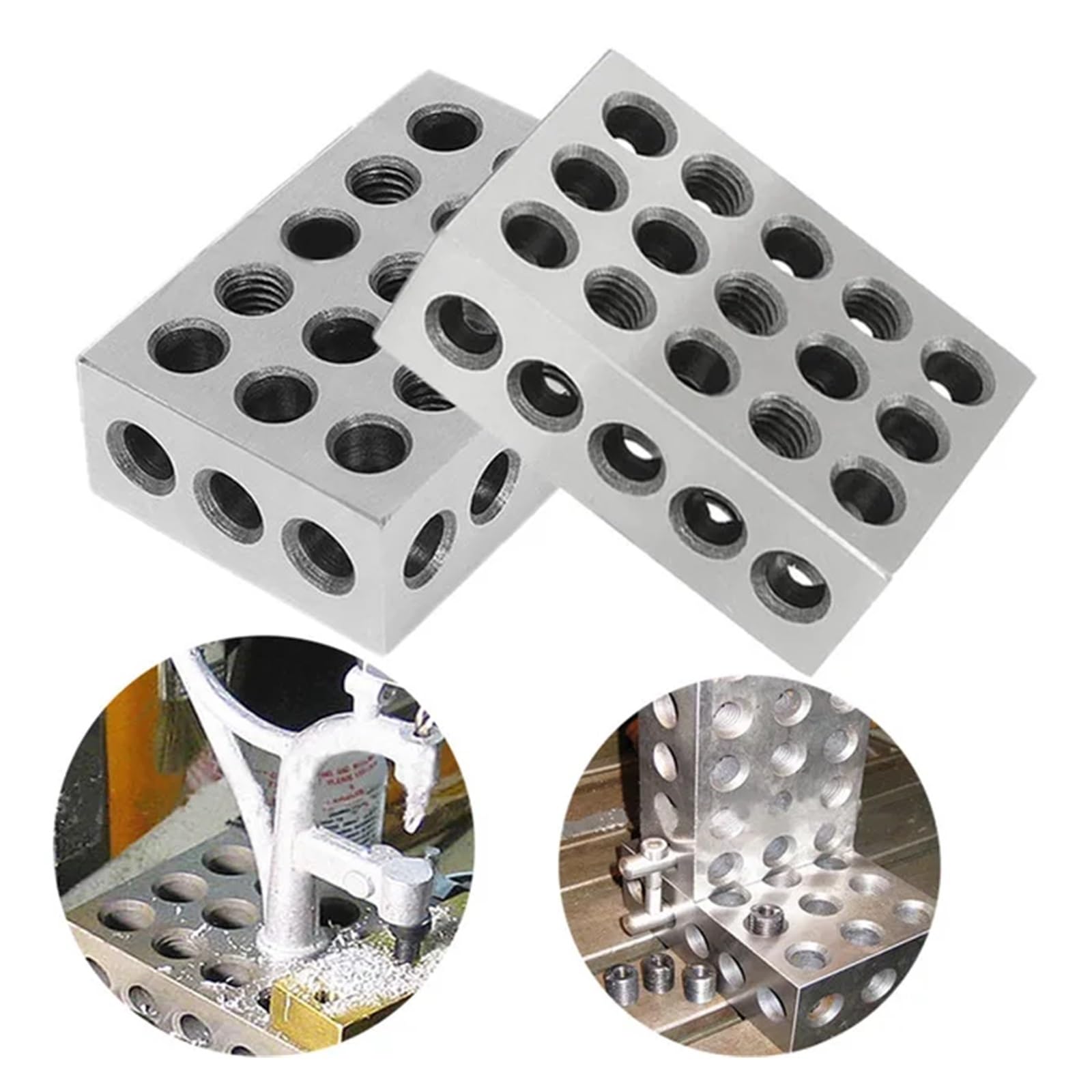 Zestaw płytek wzorcowych, 2 Sztuk/zestaw 25-50-75mm Bloki Ze Stali Hartowanej 0.005 "precyzyjnie Dopasowany Mechanik 123 Narzędzie Do Frezowania 23 Otwory 1-2-3" Wskaźnik Bloku(12-3 inch)