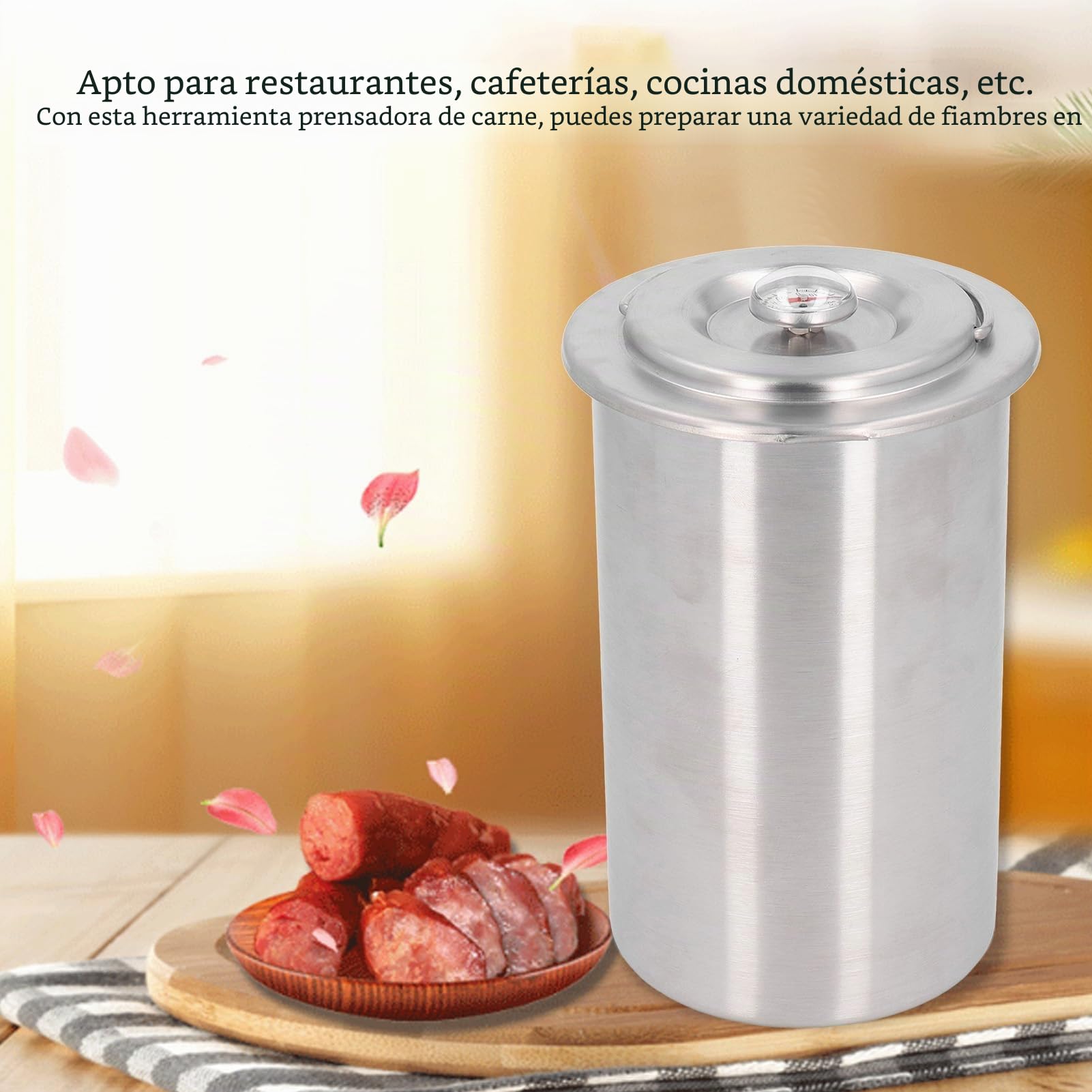 Máquina para Hacer Jamón de Acero Inoxidable, Saludable, Hecha en Casa, Prensa de Carne, Cocina, Tocino, Molde, Olla, Olla para Hacer Saludable, Casera, Carne, con Termómetro y