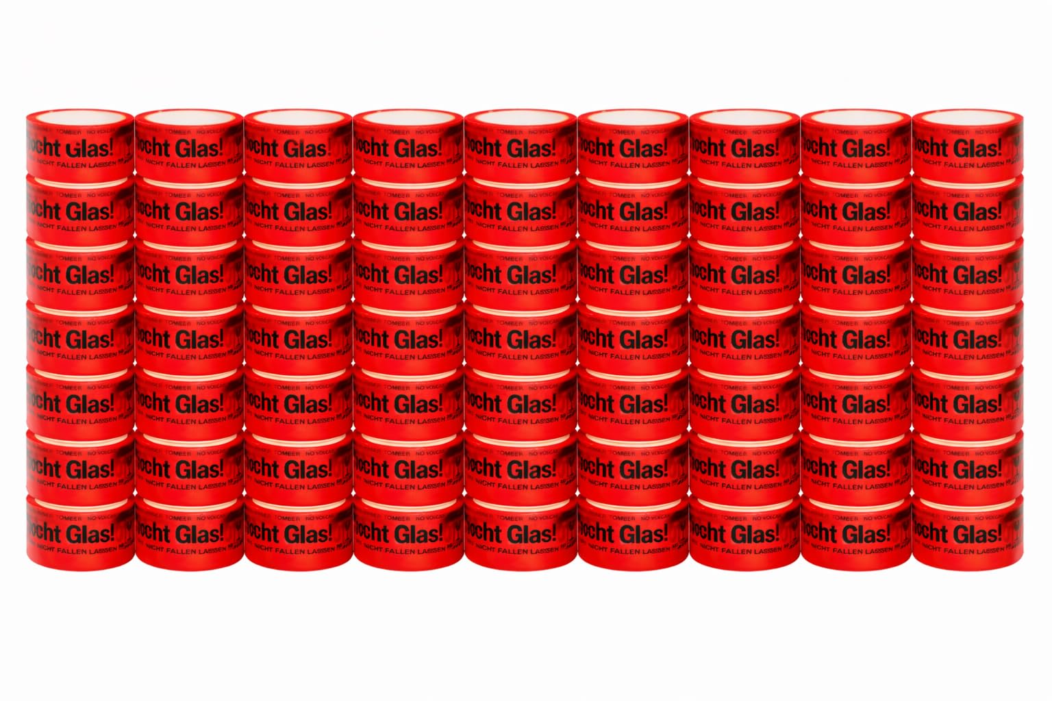 Bayli 72 Rollen Verpackungsband Vorsicht Glas 48mm x 66m – stark haftendes Klebeband für Logistik