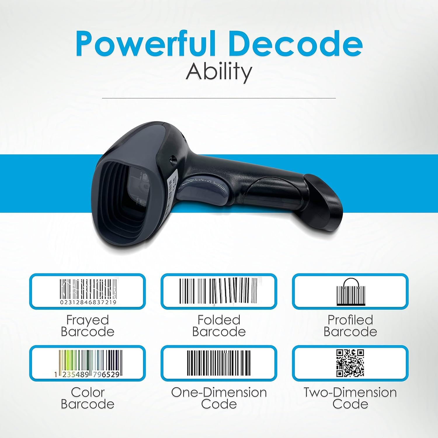 Lettore barcode 1D / 2D cablato USB - Scansione codici a barre, QR Code - POS VALLEY