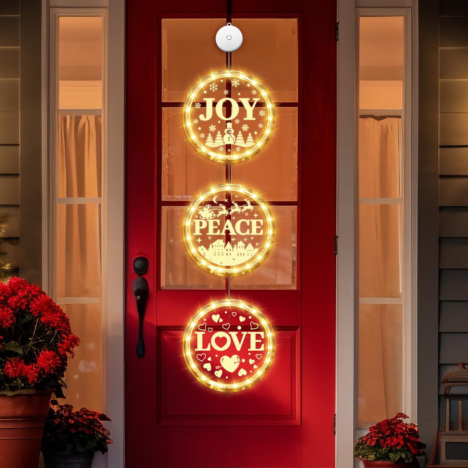 Snapklik.com : Retisee 3 In 1 Joy Christmas Lights For Front Door, 6.3 ...