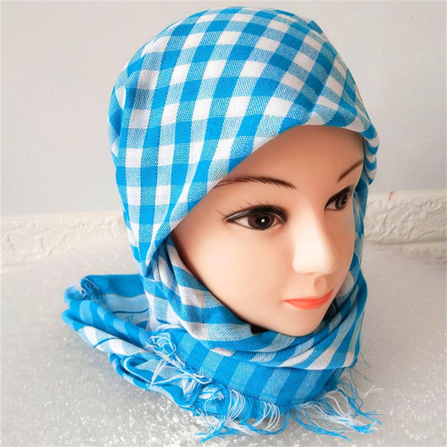 Windproof Hair Scarves Wrap Plaids Pattern Headwraps Exquisite Head Kerchief Head Scarf Head Scarf Photo Props