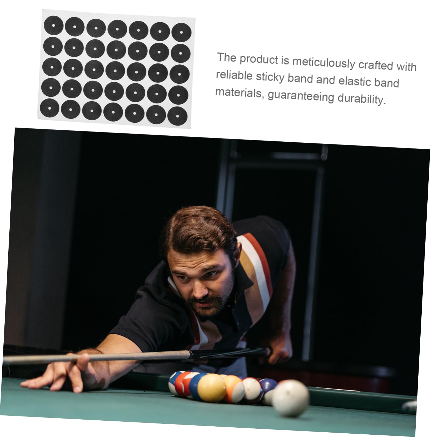 Garneck Snooker Dots Billiard Pool Table Pockets Markers Self-Adhesive Billiards Stickers Paper Material Easy to Use Set of 8