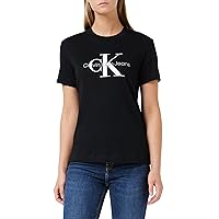 Calvin Klein Donna T-Shirt Maniche Corte Core Monologo Scollo Rotondo