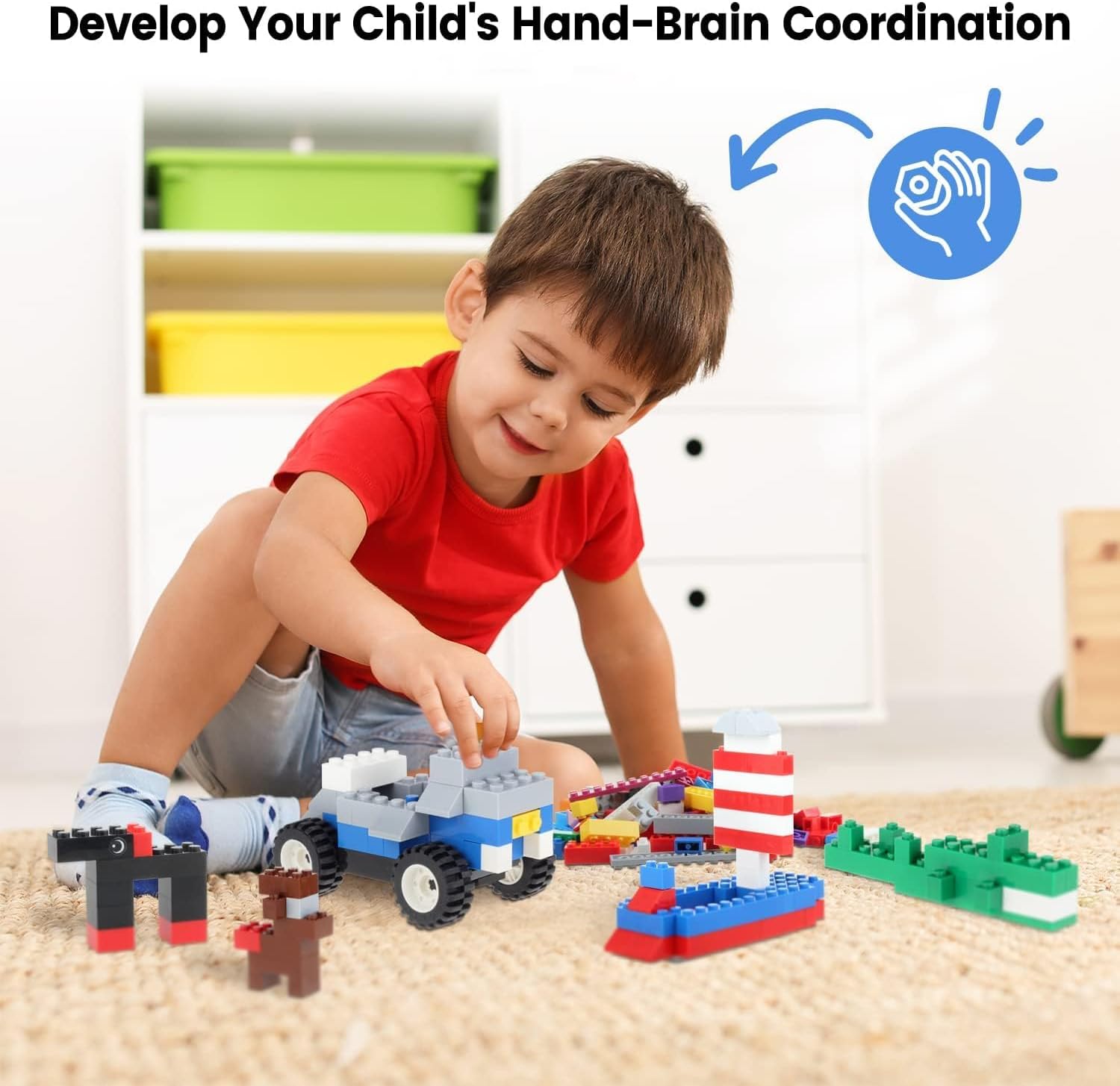 1500 Pieces Classic Building Bricks - Bulk Blocks Set Compatible with Major Brands - Creative STEM Educational Construction Toys, Mixed Colors & Shapes for Boys Girls Ages 6+