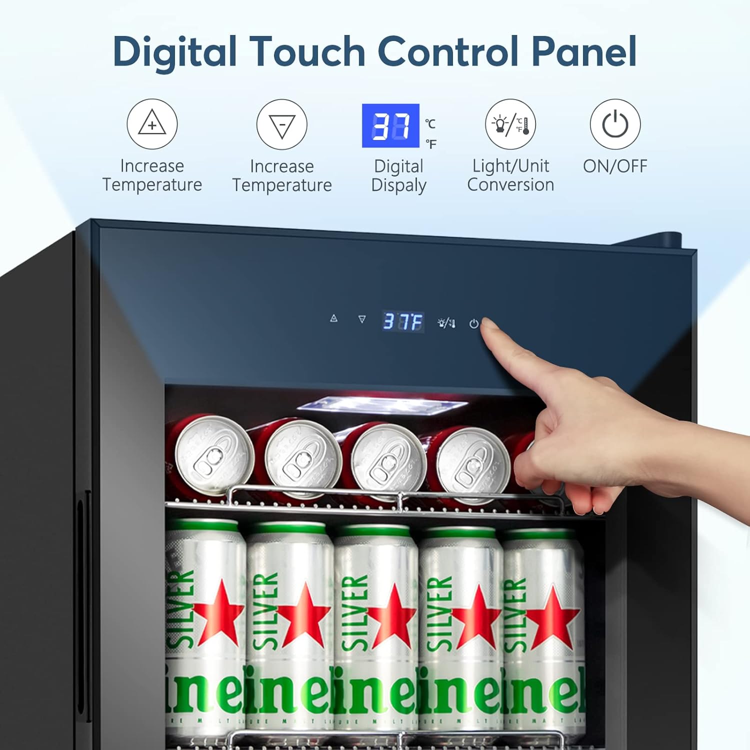 Buy Tylza Mini Beverage Refrigerator Freestanding, 96 Cans Beverage Cooler with Glass Door, Mini