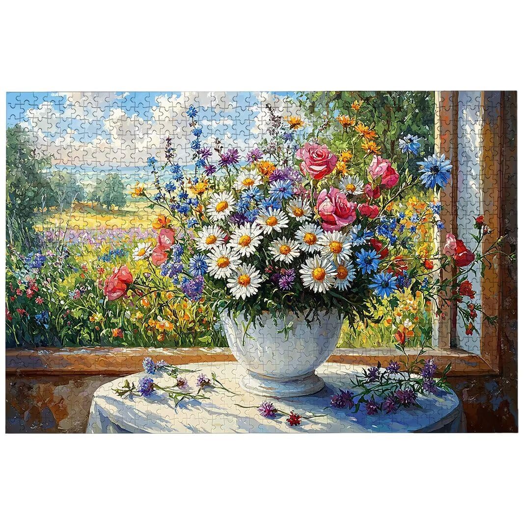 Puzzle 5000 Pezzi Arte per Adulti e Ragazzi, Puzzle Farm in Legno per Adulti, Puzzles 5000 Pezzi Fiori Impegnativo per Tutta la Famiglia, Puzzles con Scatola per Decorazioni Casa, Regalo Donna, -7417
