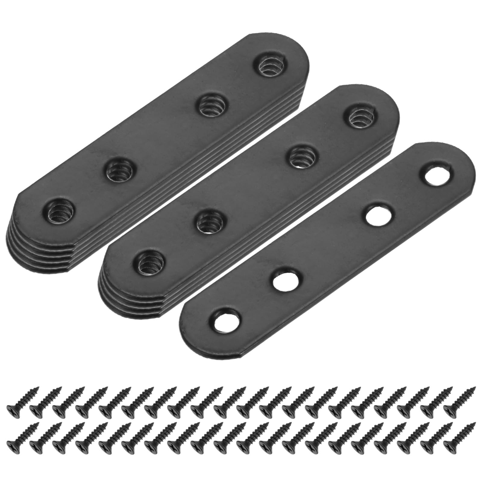 M METERXITY 10-Pack Flat Straight Brackets 2.95x0.71in, Black