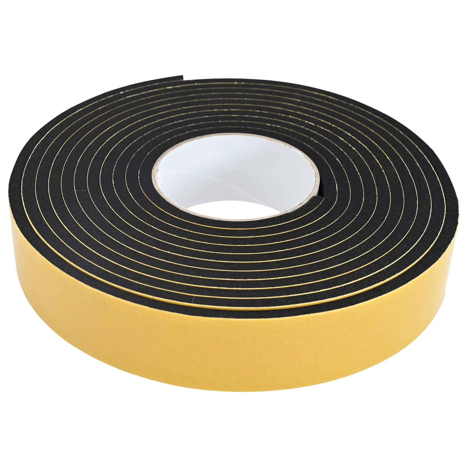 vidaXL Cinta de espuma autoadhesiva 20 pcs Negro 30mm x 5m CR Espuma, Cinta adhesiva, Redondo, Espuma CR, Protector contra la humedad, Eficiente, Universal, Aislamiento