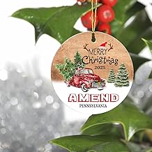 Christmas Tree Ornaments 2025 - Amend Pennsylvania Ornament Hometown Custom City State - Keepsake Gift Ideas Amend PA Ornament 3" for Friend and Housewarming